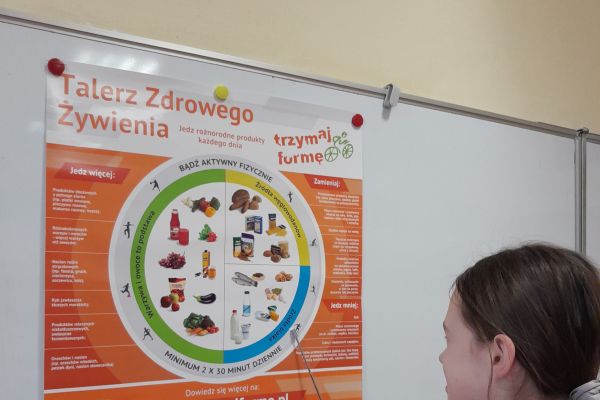 Uczennica analizuje Talerz Zdrowego Żywienia