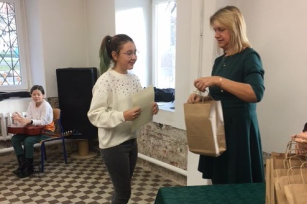 Odbiór nagrody przez Milenę