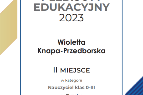 Dyplom za zajęcie II miejsca