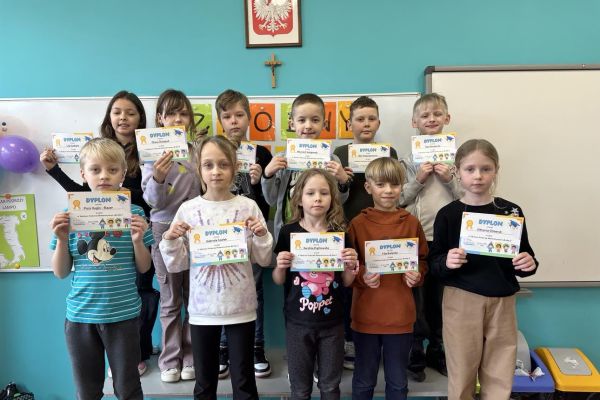 Uczestnicy Szkolnego Konkursu Matematycznego dla klas 2