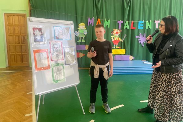 Pokaz prac plastycznych ucznia z klasy 3a