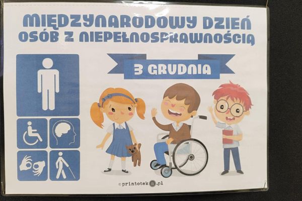 MIĘDZYNARODOWY DZIEŃ OSÓB Z NIEPEŁNOSPRAWNOŚCIĄ W NASZEJ SZKOLE
