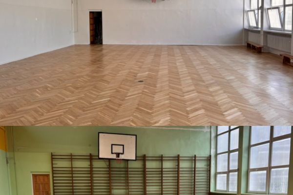 Sala po i przed remontem