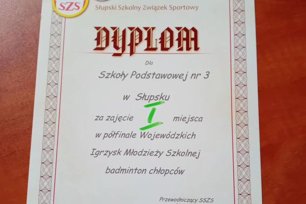 Dyplom z półfinałów wojewódzkich